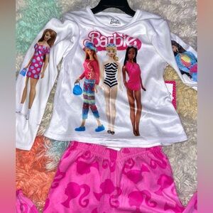 Barbie Girls Long Sleeve Top and Pajama jogger Pants Set, size xs 4/5